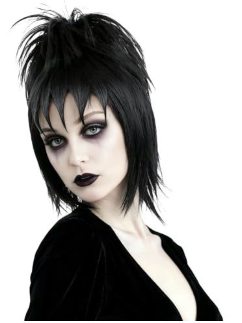 Short Layered Black Gothic Wig